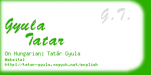 gyula tatar business card